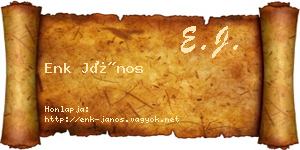 Enk János névjegykártya